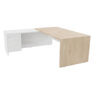 Bureau droit Allegra + retour sur caisson 3 tiroirs + tirette plumier