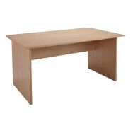 Bureau droit Alpha 134x67cm pied panneau coloris Hêtre