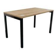 Bureau droit Astro Arche 120x70 chêne vieilli/noir