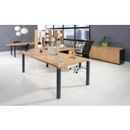 Bureau droit City 200 x 100 cm coloris chêne/carbone