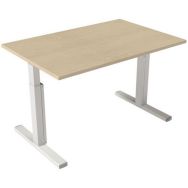 Bureau droit Inesa avec pied réglable en T Chêne 120 cm