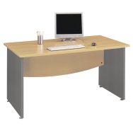 Bureau droit Mercure pieds pan. 120x80 Hêtre/alu