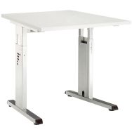 Bureau droit Minos - Gris clair, Largeur hors tout : 80 cm