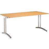 Bureau droit Miro - Hêtre, Largeur hors tout : 160 cm
