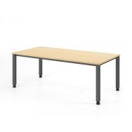 Bureau droit à 4 pieds carrés - 200x100 cm - Hammerbacher