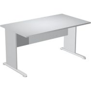 Bureau droit avec pieds L Fast - 120 cm - gris - gris/alu