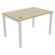 Bureau droit pied Arche 120x80 cm Chêne Fil / Blanc