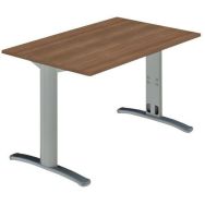 Bureau droit pieds Dalia 160 x 80 cm Noyer/Alu