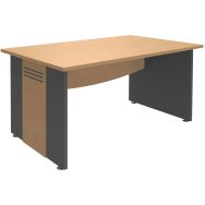 Bureau droit pieds panneaux Quatuor 120 x 80 cm Hêtre/Anthracite
