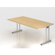 Bureau droit piètement en C série NS2E - 200x100 cm - Hammerbacher