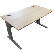 Bureau droit reconditionné - Bois 140x80x74 - Pied gris