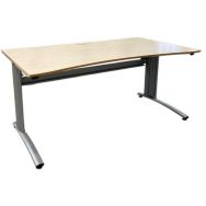 Bureau droit simple reconditionné - 160x80cm - Chêne clair