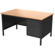 Bureau ministre confort 2 + caisson - 160 cm merisier