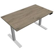 Bureau motorisé L140xP80 cm ép.25 mm chêne Brunswick/blanc