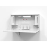Bureau mural pliable-120cm-Blanc-Blanc