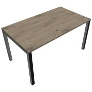Bureau pied carré L140xP80 cm ép.25mm Brunswick/gris alu