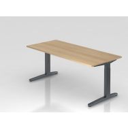 Bureau rectangulaire XB - Plateau chêne - 180x80 cm - Hammerbacher