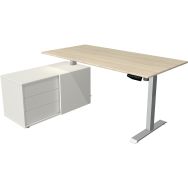 Bureau réglable avec rangement Move 1 - Argent - Érable