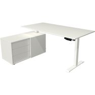 Bureau réglable avec rangement Move 1 - Piètement blanc - Kerkmann