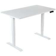 Bureau réglable en hauteur Blanc 140 cm piètement blanc - Manutan