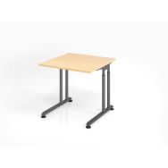 Bureau réglable en hauteur piètement en C - 80x80 cm - Hammerbacher