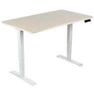 Bureau réglable hauteur bois 140cm piètement Blanc - Manutan