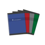 CONQUERANT Cahier 17x22cm Grands Carreaux Seyès 180 Pages Reliure Intégrale Couverture Carte Coloris Assortis