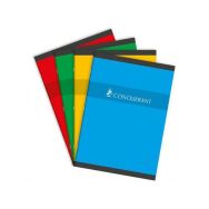 CONQUERANT Cahier A4 Grands Carreaux Seyès 192 Pages Agrafées Couverture Carte Coloris Assortis