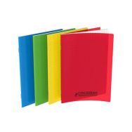 CONQUERANT Cahier Classique 17x22cm Grands Carreaux Seyès 96 Pages Agrafées Couverture Polypro Coloris Assortis
