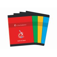 CONQUERANT Cahier Dessin 17x22cm Réglure Unie Blanche 16 Pages Agrafées Couverture Carte Coloris Assortis
