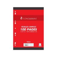 CONQUERANT Feuilles Simples A4 Petits Carreaux 5mm 100 Pages Sous Film Blanches