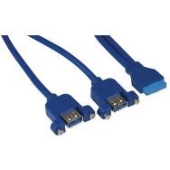 Câble USB 3.0 2 ports monté sur panneau