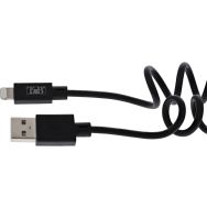 Câble USB vers Lightning torsadé - 1m - Noir