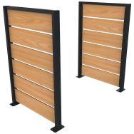 Cache conteneurs ROKIM 2 pans lames bois/métal - BUTON DESIGN