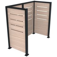 Cache conteneurs ROKIM 3 pans lames bois/métal - BUTON DESIGN