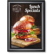 Cadre clic-clac aluminium avec coin pointu noir A4 - Manutan