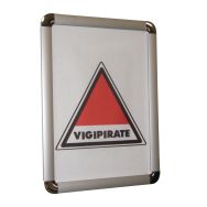 Cadre d'affichage Vit'Clac Coins arrondis chromés format A4