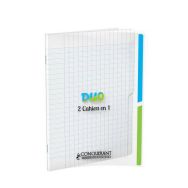 Cahier duo '2 en 1' couverture polypropylène piqûre 96 pages seyes 90g 17x22cm