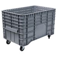 Caisse-palette empilable - Parois ajourées - Sur roues - Manutan