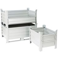 Caisse-palette empilable et gerbable - Paroi pleine - Sur pieds - 1 côté rabattable