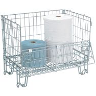 Caisse-palette pliable gerbable - Paroi fil d'acier - 1 partie rabattable