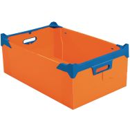 Caisse Gerbable Polypro A Plat 535X345X195 + Poignees 35 L Orange