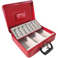 Caisse à monnaie fermeture à clé Rouge