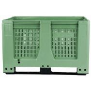 Caisse palette ajourée 3 semelles 1200x1000x760 mm vert