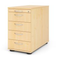 Caisson à 4 tiroirs avec poignée chromée - P 80 cm - Hammerbacher