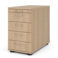 Caisson avec 4 tiroirs à poignée fil-P 80cm-Chêne-Chêne