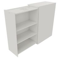 Caisson blanc à ouverture latérale gauche - Hauteur 115 cm - Tiroirs fixes