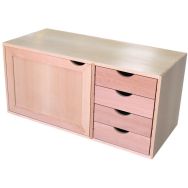 Caisson bois pour établi - 1 porte 4 tiroirs Etablis Francois