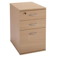 Caisson hauteur bureau Alpha 3 tiroirs coloris Hêtre
