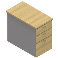 Caisson hauteur bureau Dalia/Clap profondeur 80 cm coloris hêtre/aluminium